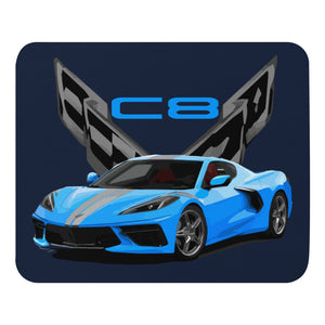 Rapid Blue 2022 Corvette C8 Gift Mouse pad