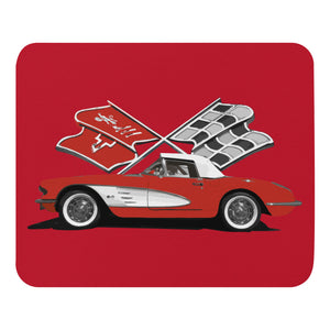 Antique Red Corvette C1 Classic Car Owner Gift Mouse pad