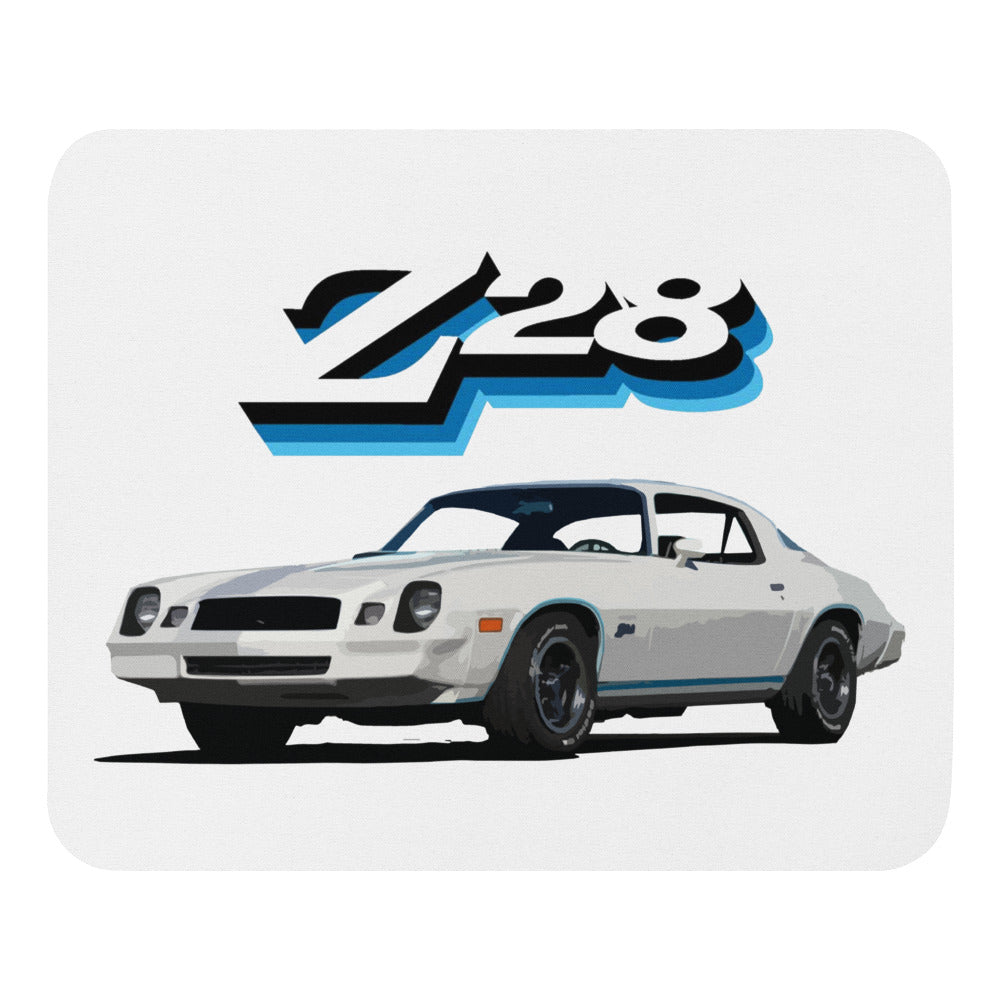 1978 White Chevy Camaro Z28 Z/28 Collector Car Gift Mouse pad