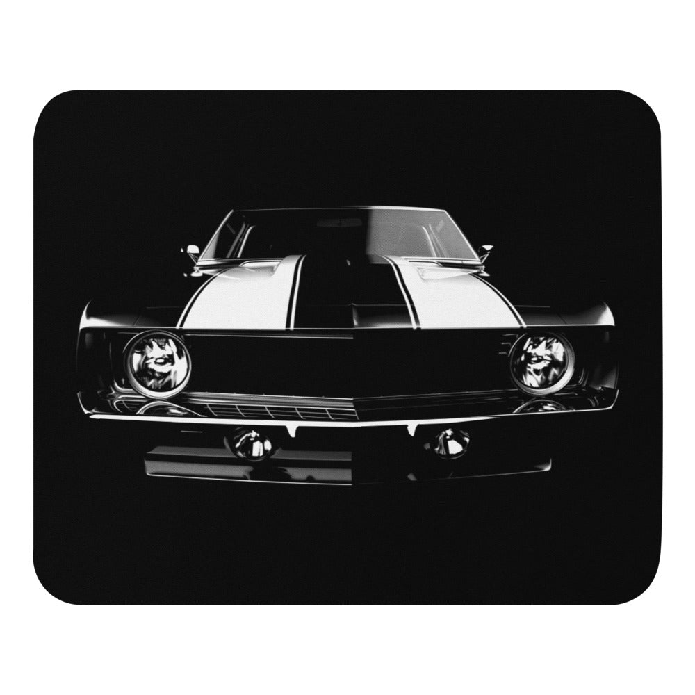 First Gen Chevy Camaro Black Muscle Car Owner Gift Mouse pad