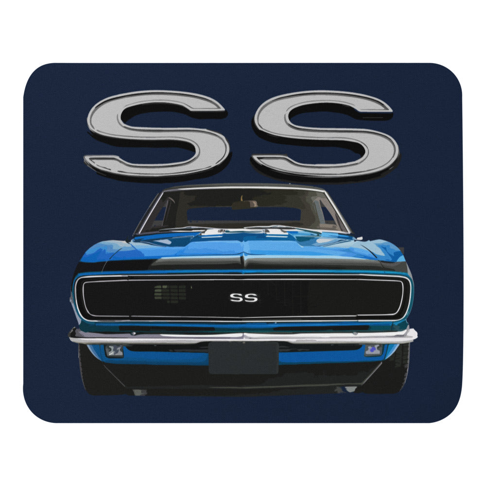 1968 Blue Camaro SS Muscle Car Owners Gift Mouse pad