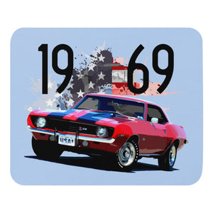 1969 Red Chevy Camaro Z28 Z/28 American Muscle Car Mouse pad