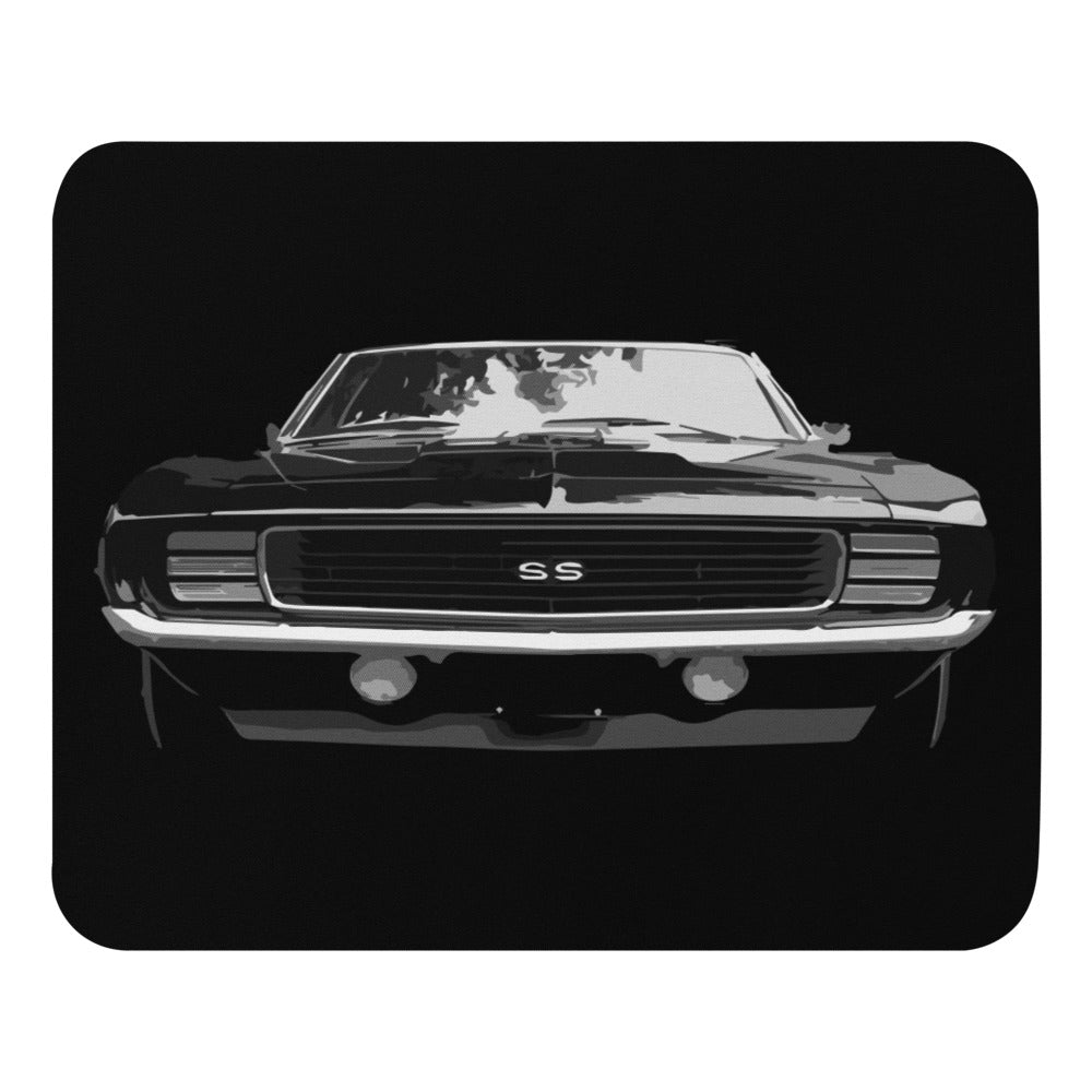 Black Vintage Camaro SS Front Mouse pad