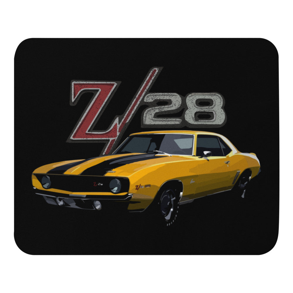 Vintage Yellow Camaro Z28 Muscle Car Custom Gift Mouse pad