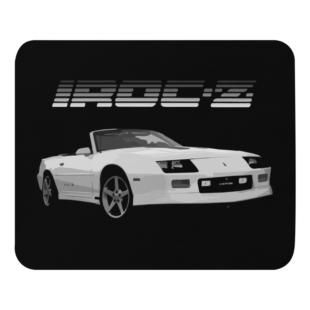 White Camaro IROC-Z Convertible Custom Art Mouse pad