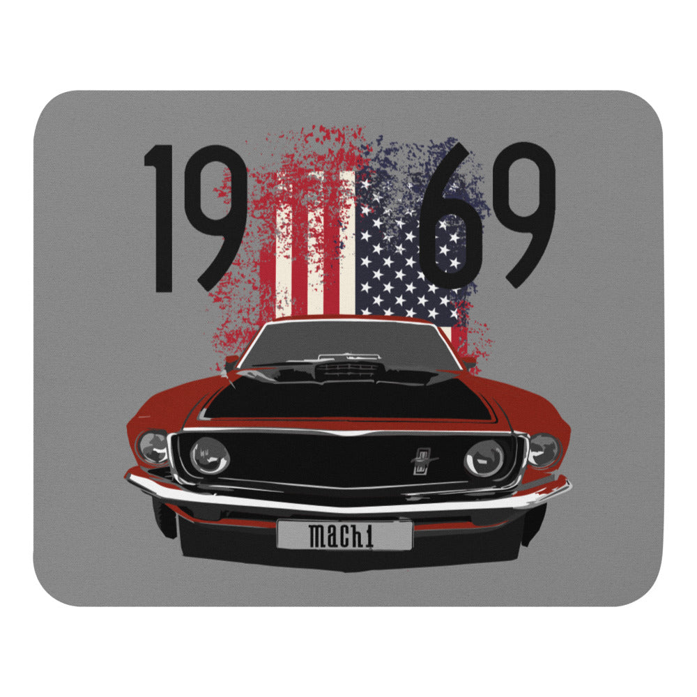 1969 Mustang Mach 1 American Muscle Car Custom Art Mouse pad