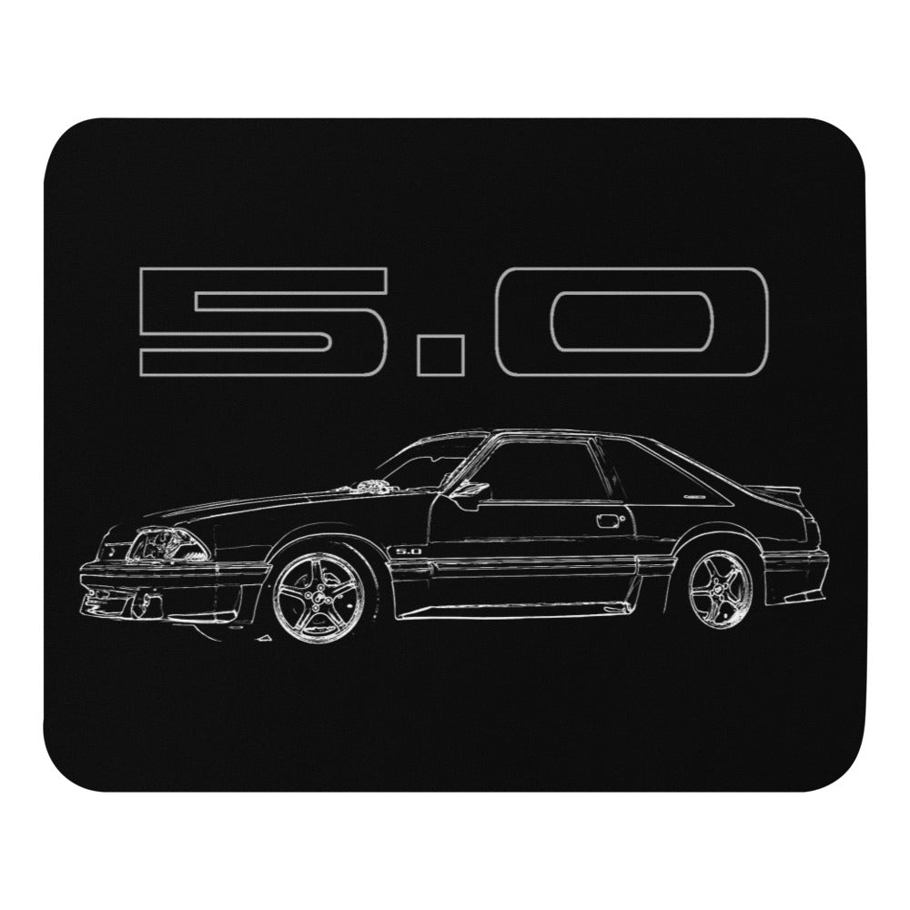 Third Generation Mustang GT Fox Body Foxbody 5.0 Line Art Mouse pad