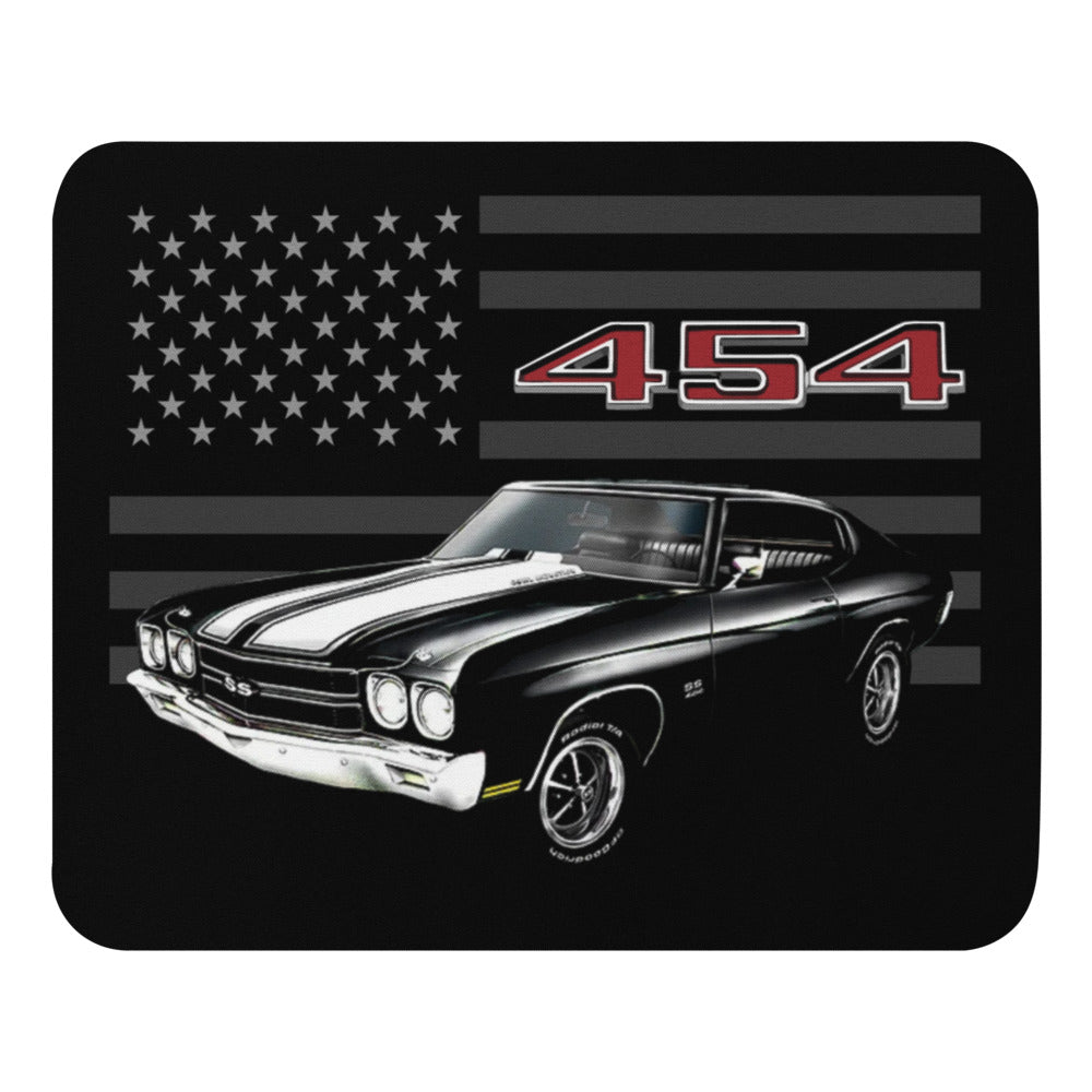 Black 1970 Chevelle 454 SS Muscle Car Owner Gift Mouse pad