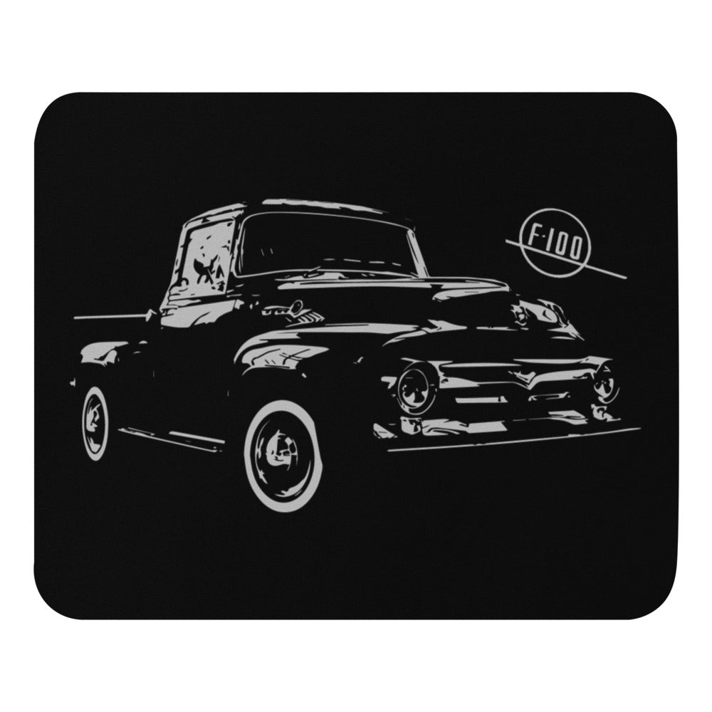 Antique Black Ford F100 F Series Pickup Truck Mouse pad