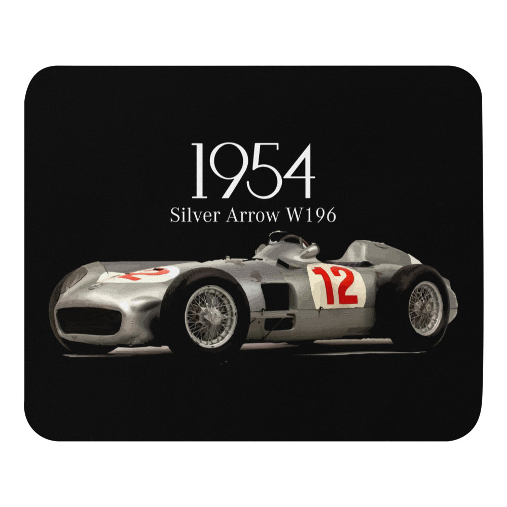 1954 Silver Arrow W196 Juan M Fangio Vintage Race Car Mouse pad