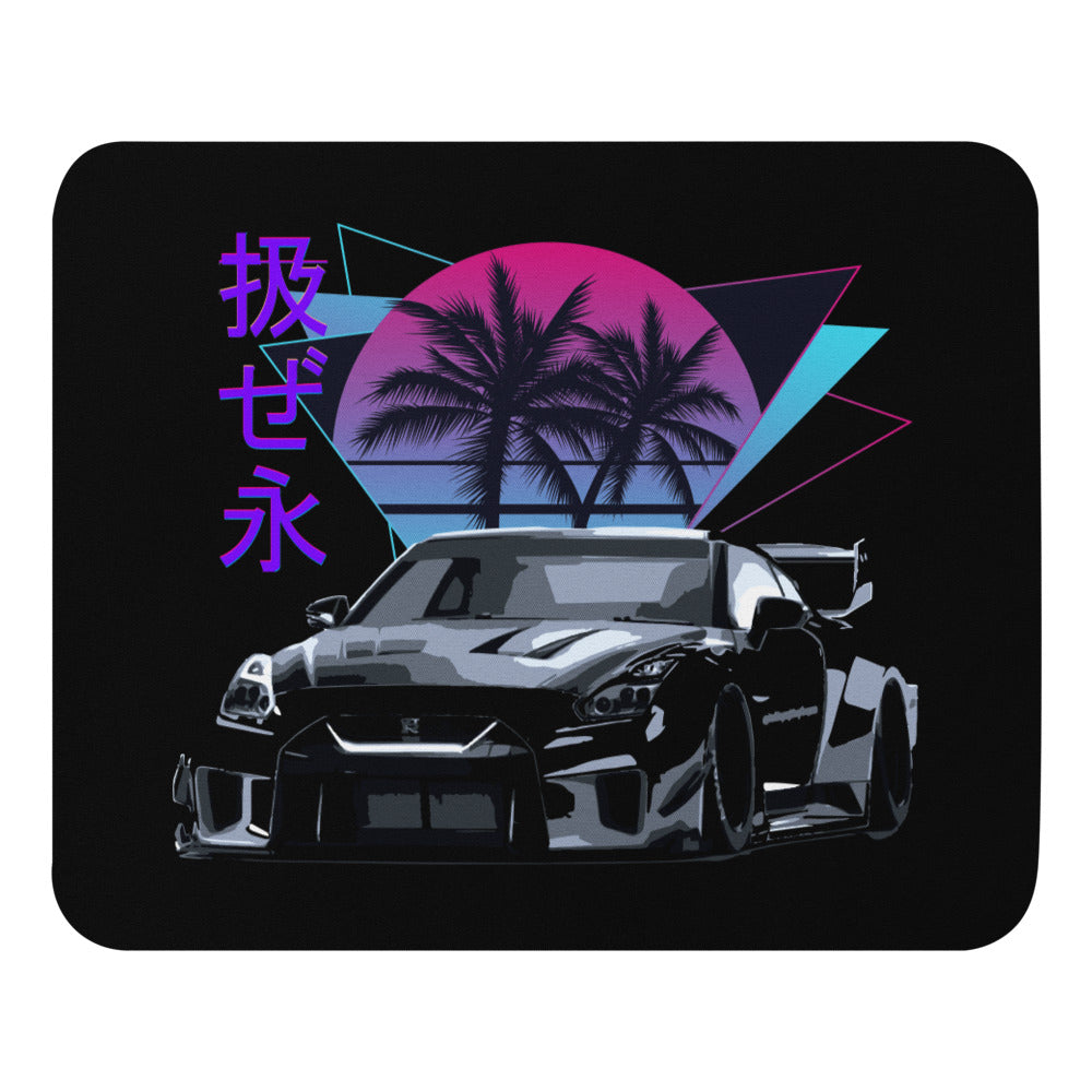 Vaporwave Aesthetic GTR R35 Skyline JDM Tuning Drift Racing Mouse pad