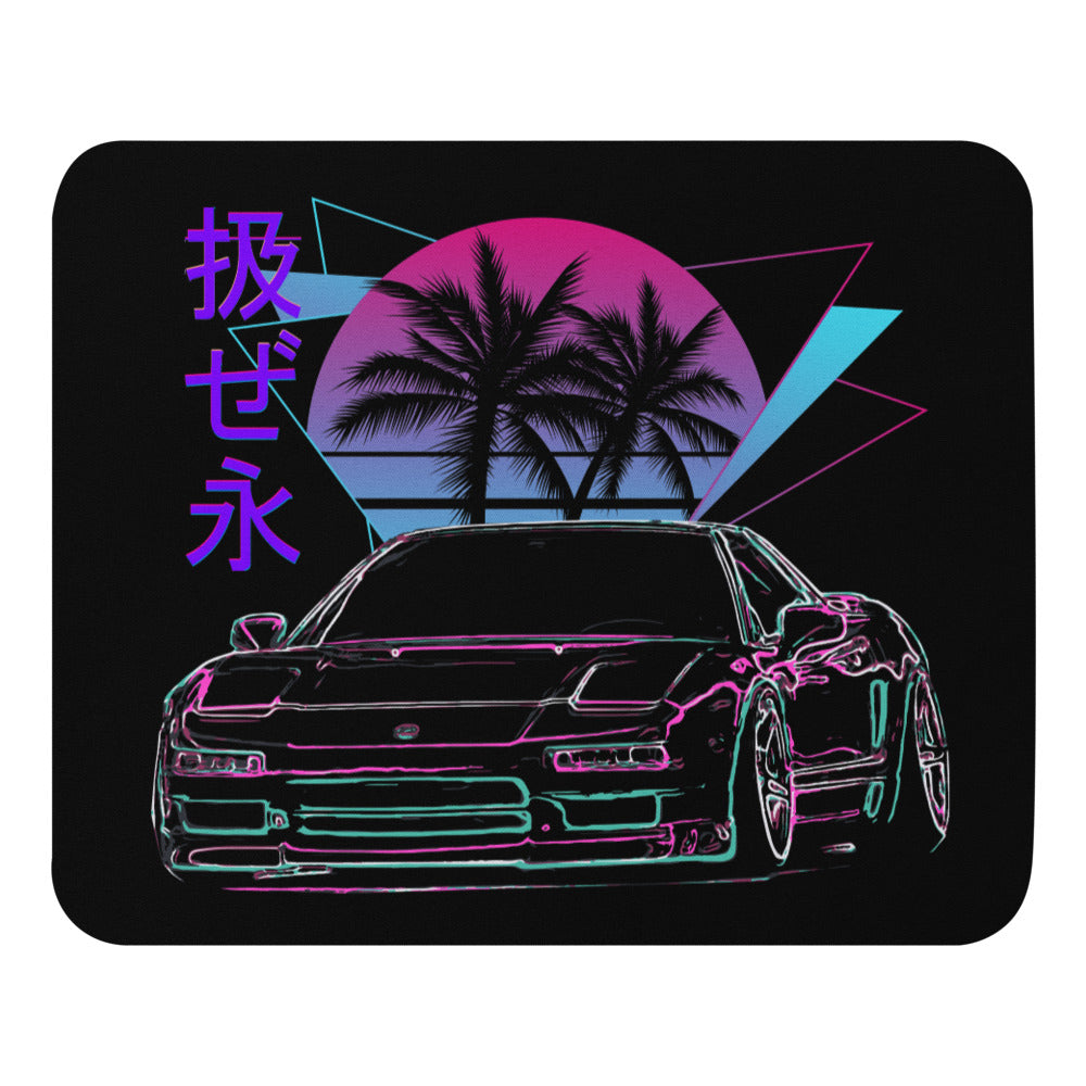 Vaporwave JDM NSX Drift Tuner Miami Nights and Palm Trees Mouse pad