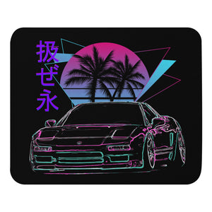 Vaporwave JDM NSX Drift Tuner Miami Nights and Palm Trees Mouse pad