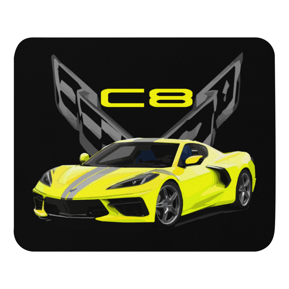 Yellow 2022 Corvette C8 Gift Mouse pad