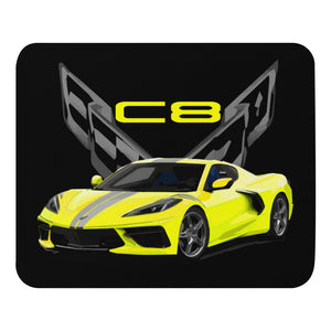 Yellow 2022 Corvette C8 Gift Mouse pad