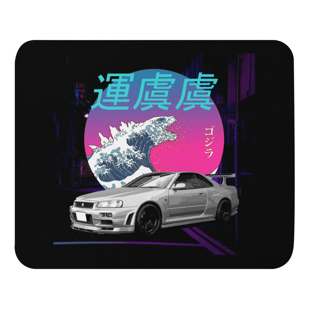 R34 GTR Japanese Monster Neon Aesthetic JDM Tuner Mouse pad