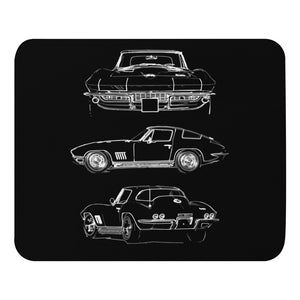 1967 Corvette C2 Owner Gift Collector Car Outline Art Mouse pad