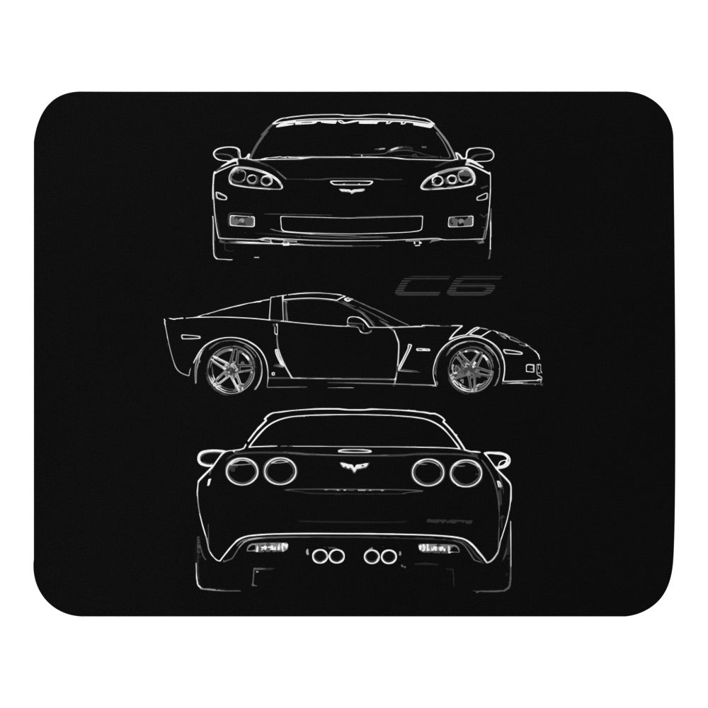 2007 Corvette C6 Z06 Owner Gift Custom Outline Art Mouse pad