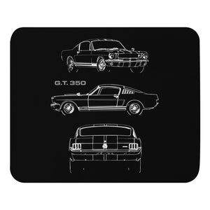 1965 Mustang Shelby GT350 Collector Car Gift Sketch Art Mouse pad