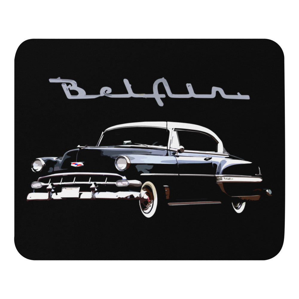 1954 Chevy Bel Air Black Antique Car Collector Cars Mouse pad