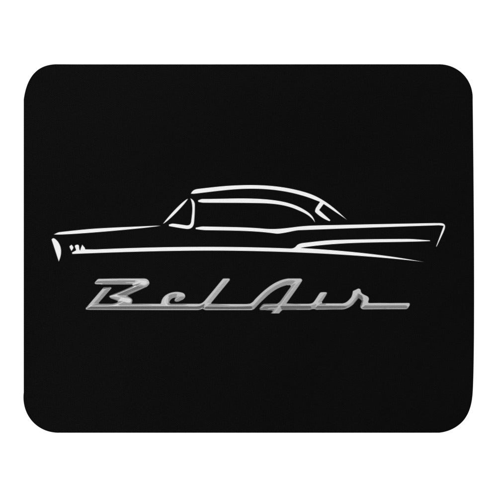 1957 Chevy 57 Belair Bel Air Outline Antique American Collector Car Mouse pad