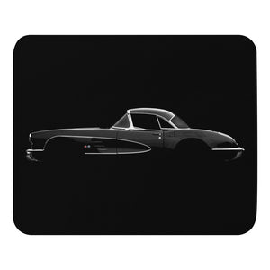 1959 Corvette Convertible C1 Black Antique Classic Collector Car Mouse pad