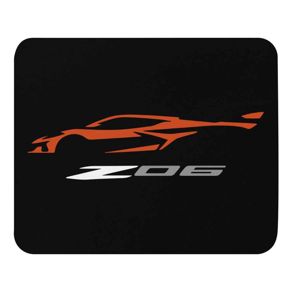 2023 Corvette Z06 C8 Amplify Orange Vette Silhouette Custom Mouse pad
