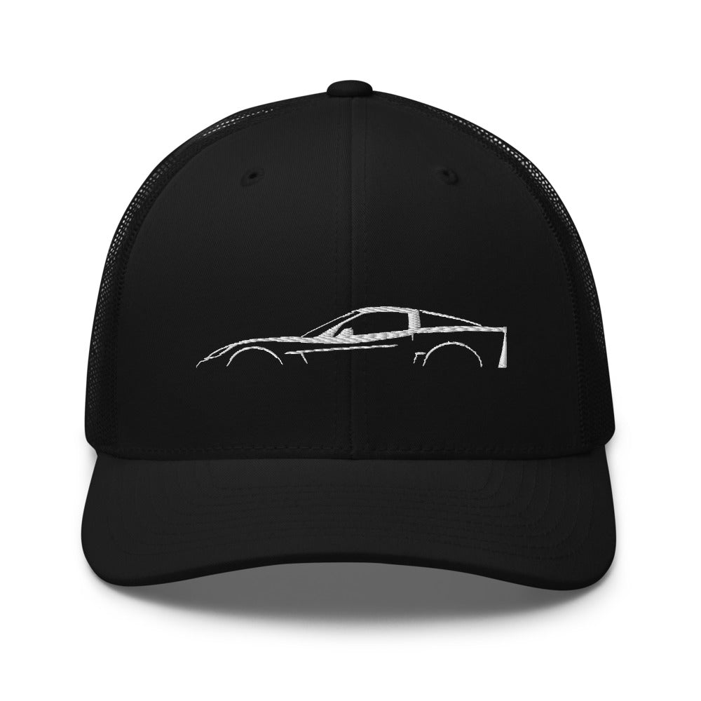 Corvette C6 Outline 6th Gen Vette Owner Gift Trucker Cap Snapback Hat
