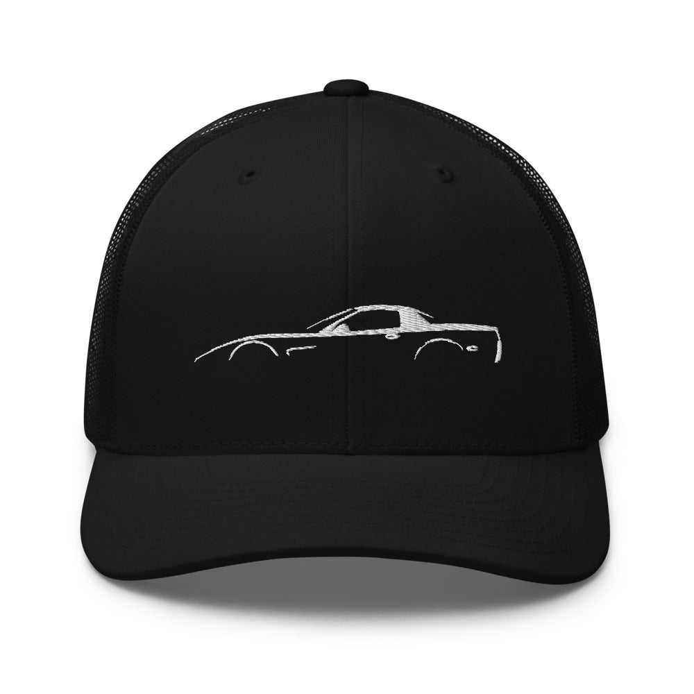 Corvette C5 Outline 5th Gen Vette Owner Gift Trucker Cap Snapback Hat