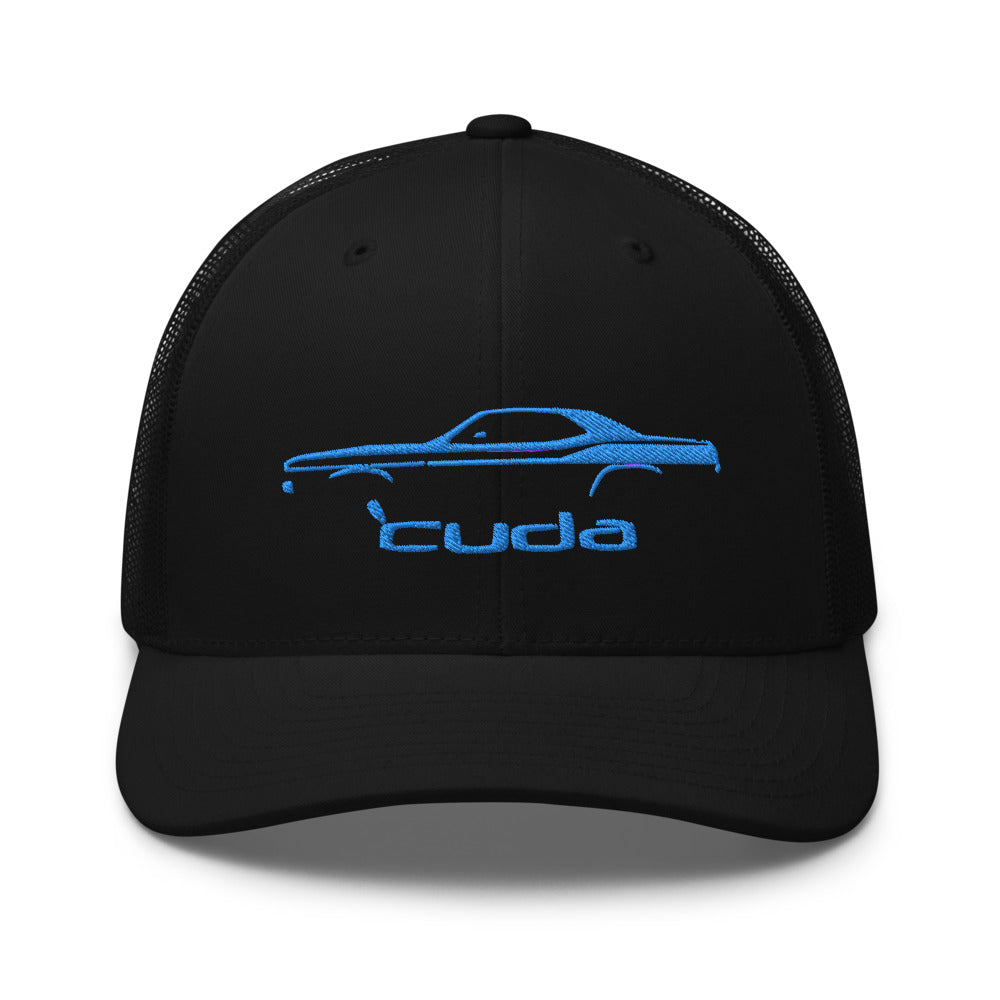 1972 Cuda Barracuda Muscle Car Silhouette Classic Car Owner Trucker Cap Snap Back Hat Snapback