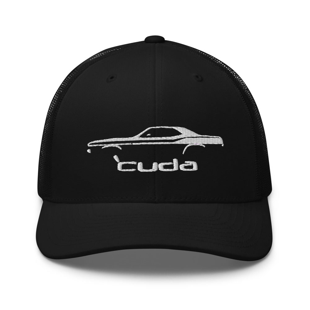 1972 Cuda Barracuda Muscle Car Silhouette Classic Car Owner Gift Trucker Cap Snapback hat