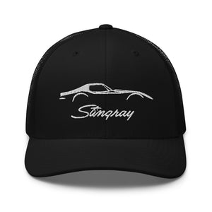 C3 Corvette Stingray Silhouette 3rd Gen Vette Driver Custom Gift Trucker Cap Snapback Hat