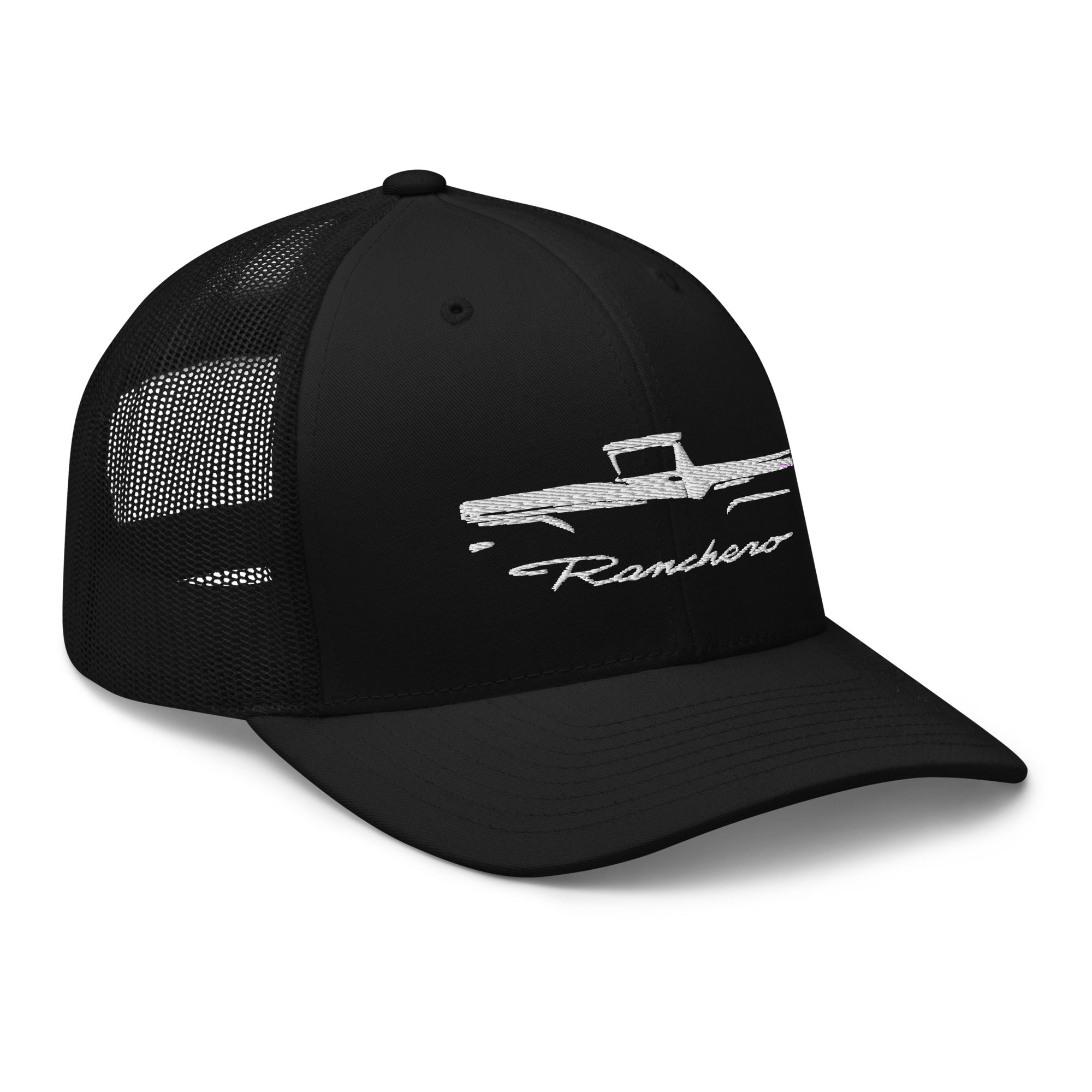 1957 Ranchero Silhouette Outline Art Classic Car Club Custom Embroidered Snapback Hat Trucker Cap