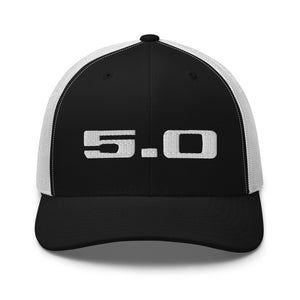 Mustang 5.0 Five Point O Logo Emblem Trucker Cap