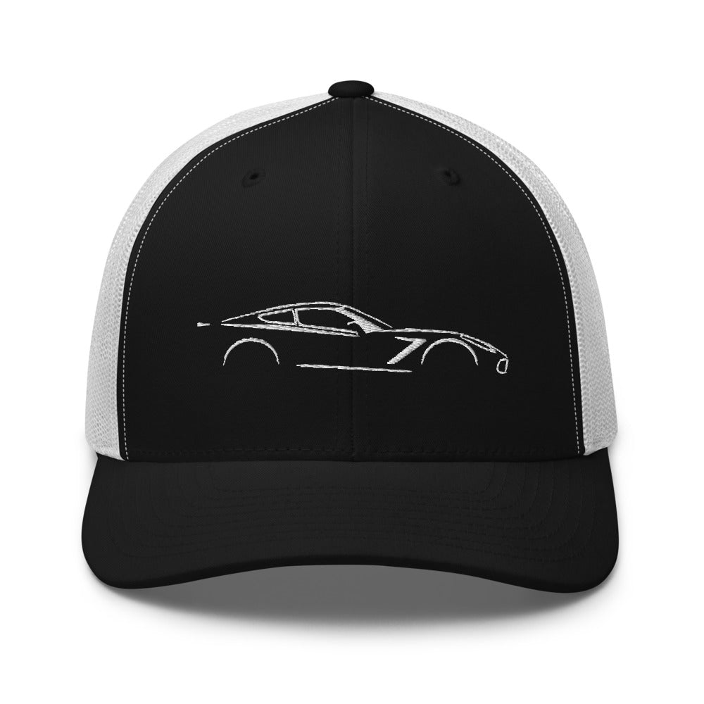 Corvette C7 Outline 7th Generation Vette Owner Gift Trucker Cap Snap Back Hat