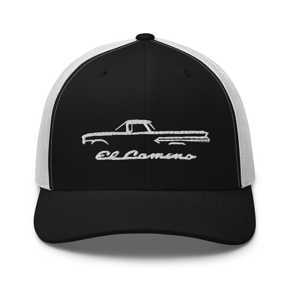 Chevy El Camino First Gen 1959 - 1960 American Classic Car Silhouette Trucker Cap Snapback Hat