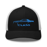 1972 Cuda Barracuda Muscle Car Silhouette Classic Car Owner Trucker Cap Snap Back Hat Snapback