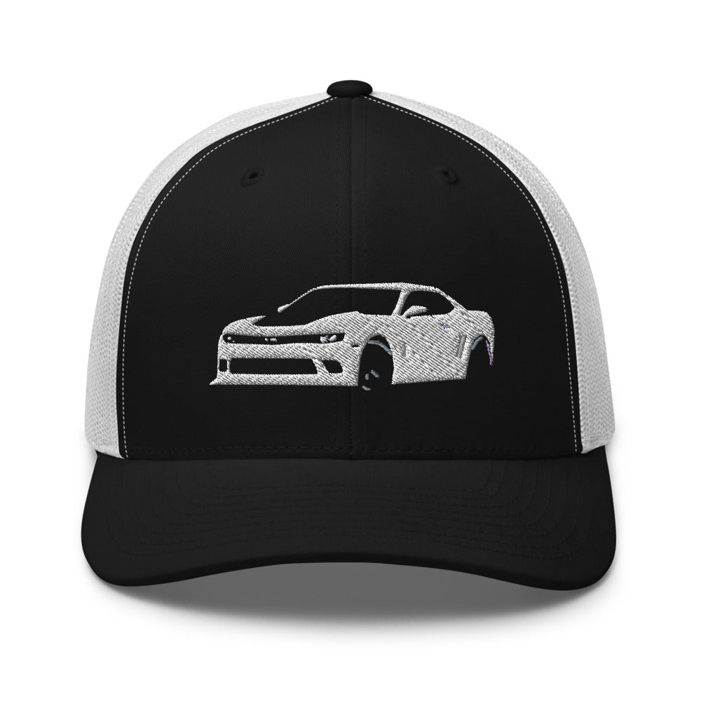 2015 White Camaro Driver Car Club Trucker Cap Snapback Hat