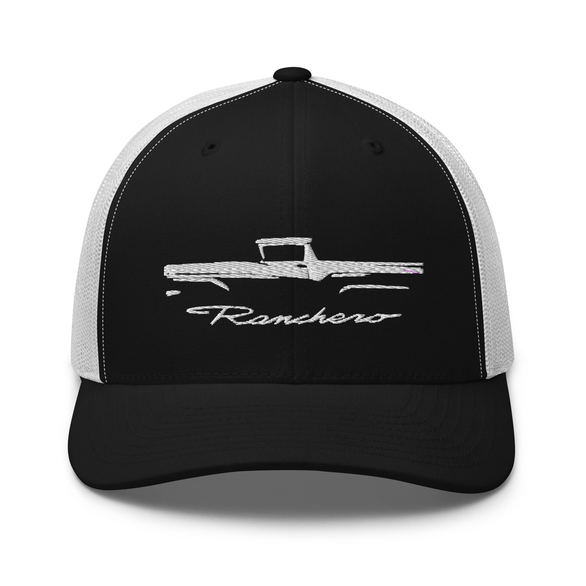 1957 Ranchero Silhouette Outline Art Classic Car Club Custom Embroidered Snapback Hat Trucker Cap