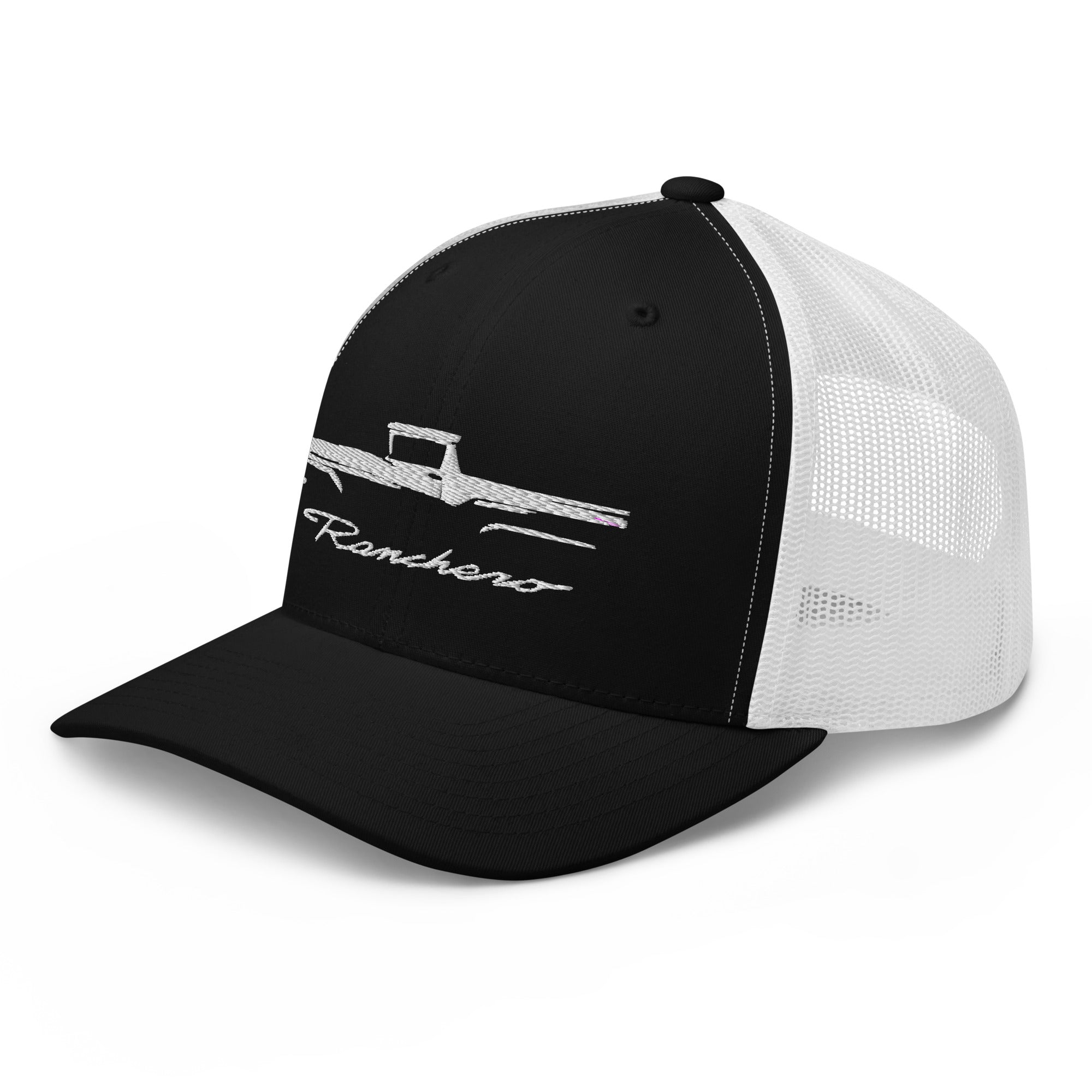 1957 Ranchero Silhouette Outline Art Classic Car Club Custom Embroidered Snapback Hat Trucker Cap