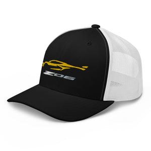 2023 Corvette Z06 C8 Vette Accelerate Yellow Custom Trucker Cap Snapback Hat