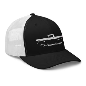 1957 Ranchero Silhouette Outline Art Classic Car Club Custom Embroidered Snapback Hat Trucker Cap