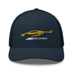 2023 Corvette Z06 C8 Vette Accelerate Yellow Custom Trucker Cap Snapback Hat