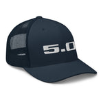 Mustang 5.0 Five Point O Logo Emblem Trucker Cap