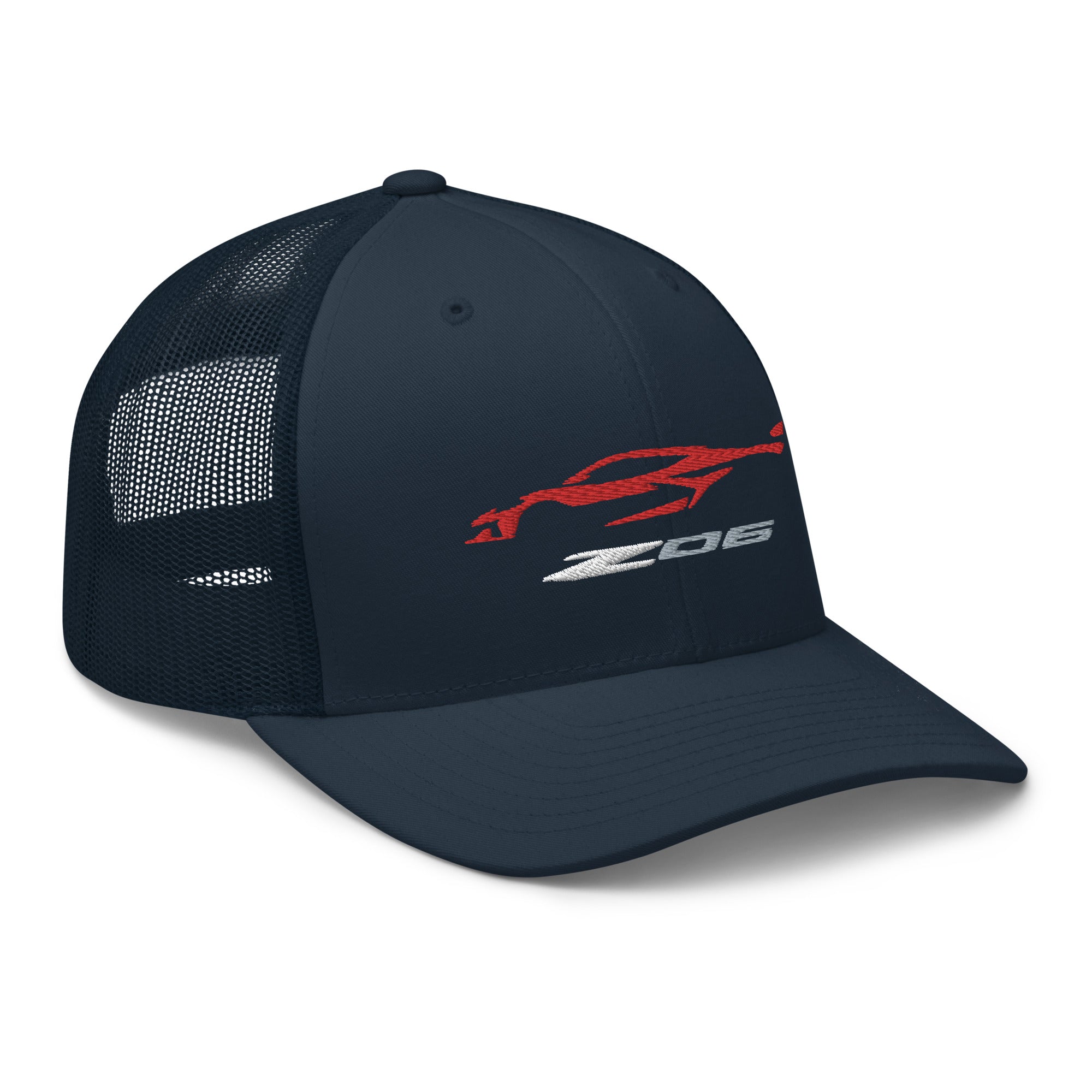 2023 Corvette Z06 C8 Torch Red Vette Silhouette Custom Trucker Cap Snapback Hat