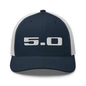 Mustang 5.0 Five Point O Logo Emblem Trucker Cap