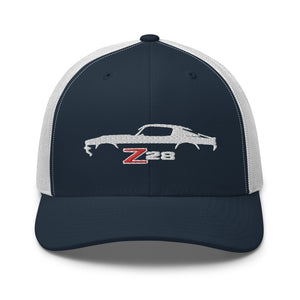 1970 1971 Chevy Camaro Z28 Emblem Silhouette Muscle Car Trucker Cap Snapback Hat