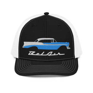 1956 Chevy Bel Air Turquoise Antique Car Collector Cars 56 Belair Trucker Cap Embroidered Mesh Back Snapback Hat