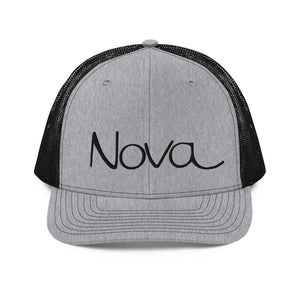 1969 Chevy Nova Emblem Script Muscle Car Gift Trucker Cap Embroidered Mesh Back Snapback Hat