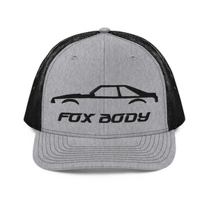 Mustang Fox Body 3rd Gen Stang Owner Gift Street Racing Project Car Trucker Cap Embroidered Mesh Back Snapback Hat